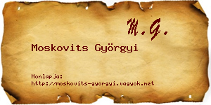 Moskovits Györgyi névjegykártya