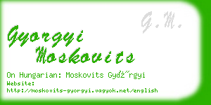 gyorgyi moskovits business card